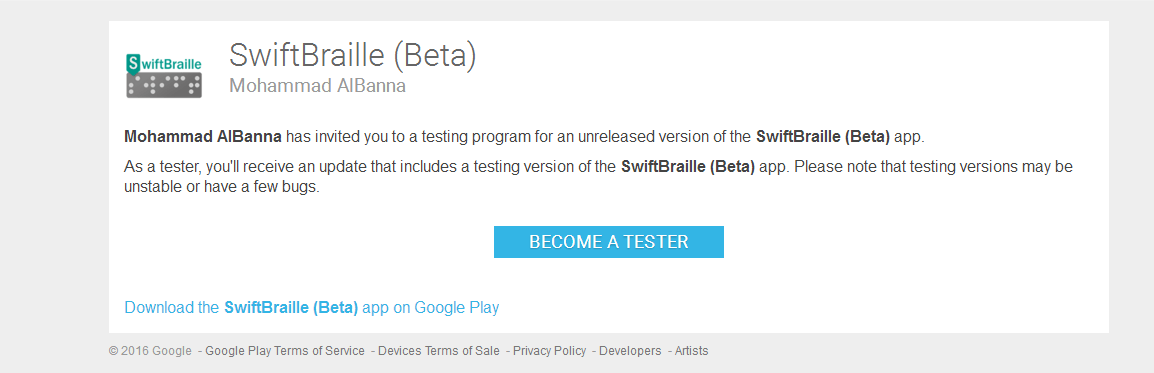 SwiftBraille developers team
