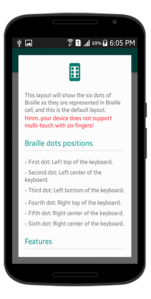 Dots layout details popup